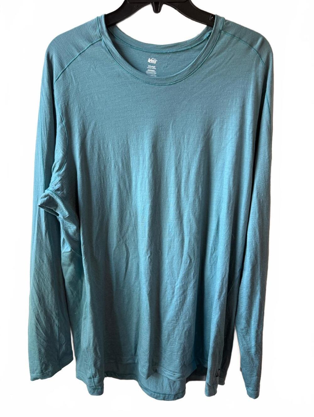 REI Co-op Men's 2XL Merino Wool Long Sleeve Shirt in Teal
